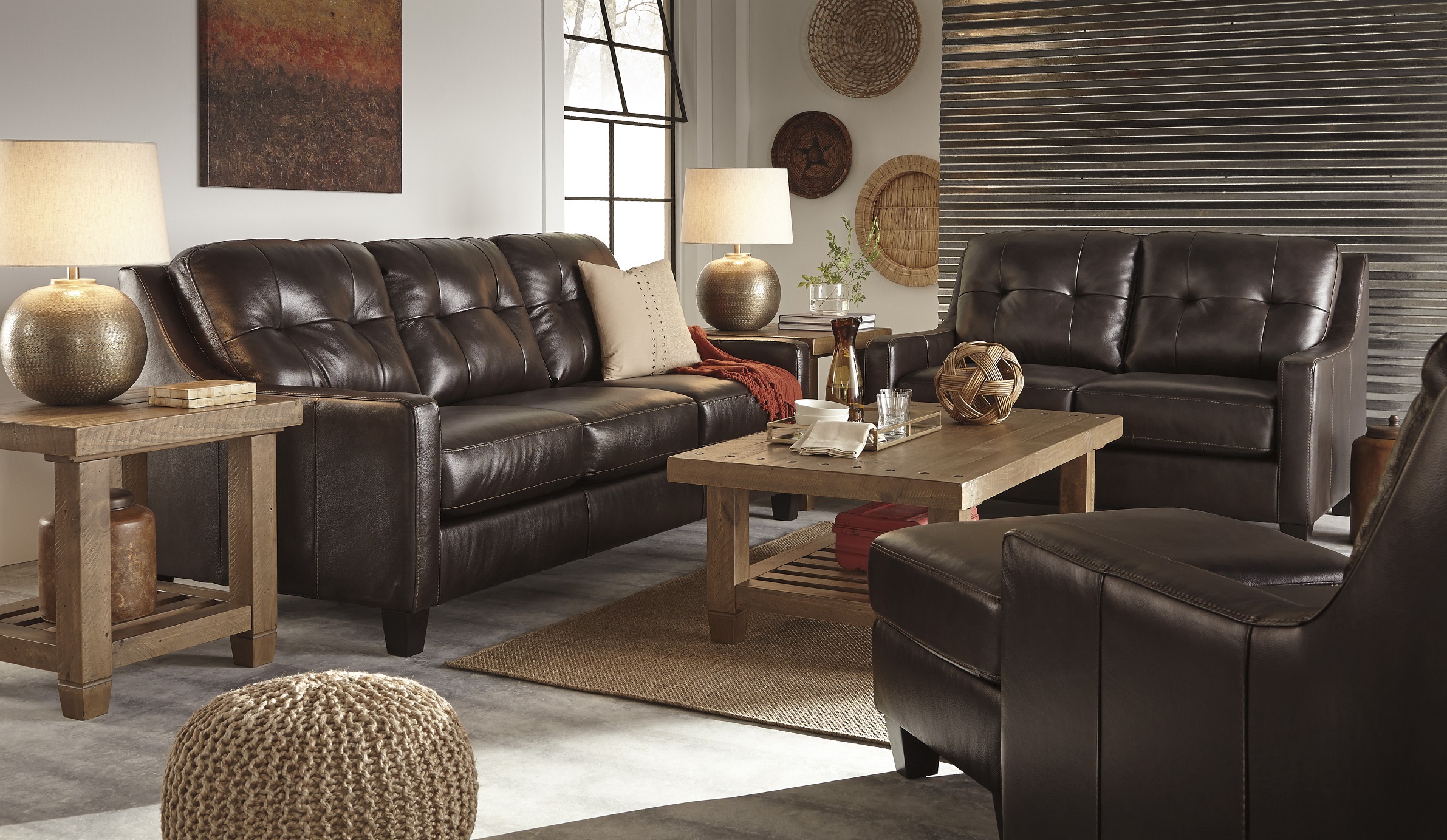 Rustic Leather Hide a way Bed and Sleeper Sofas