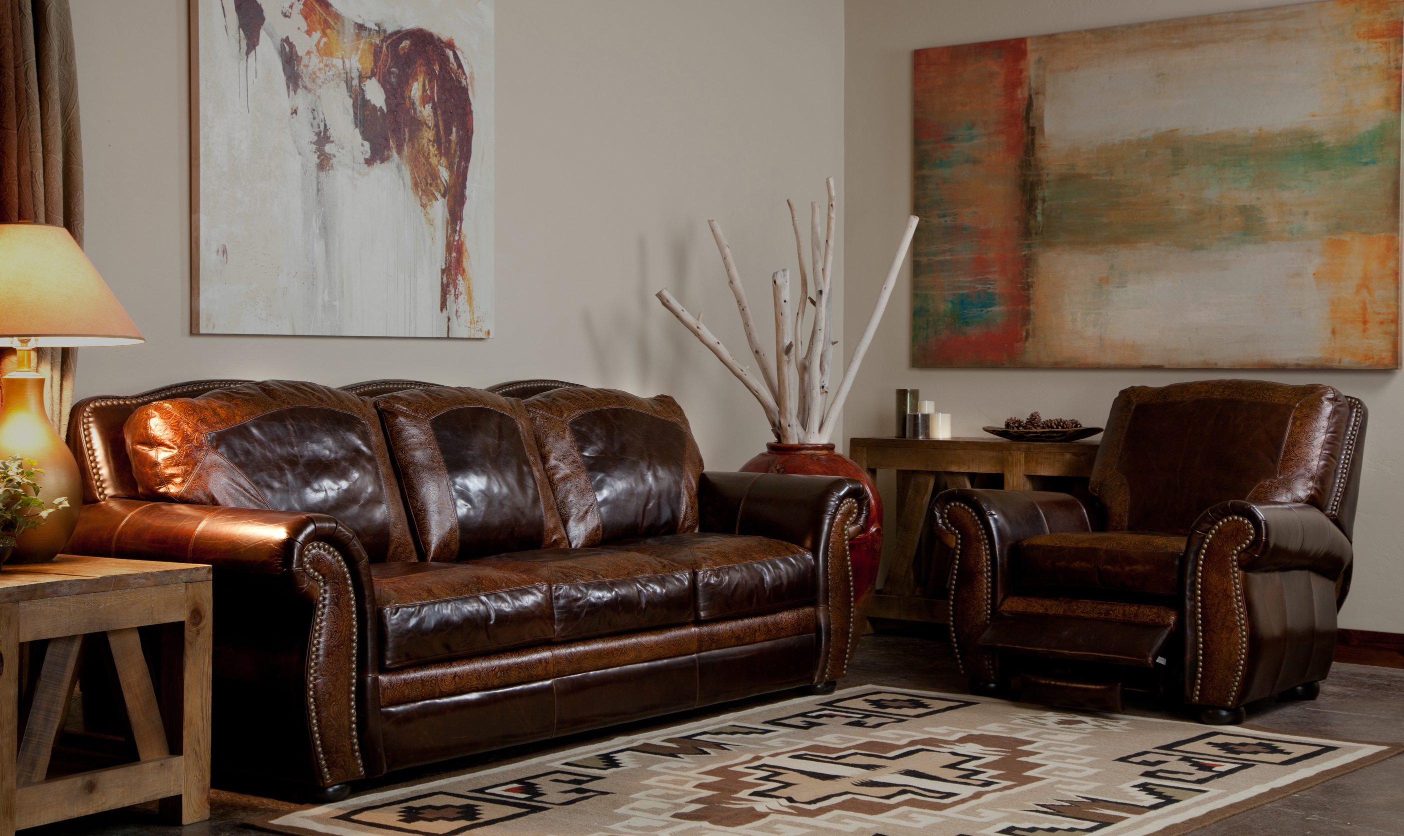 Bradley's Furniture Etc. Rustic Leather Couch Collections