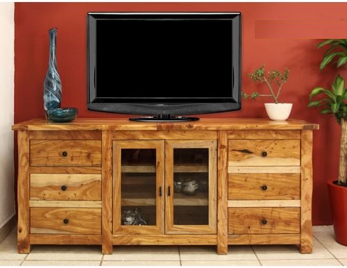 72" wide TV Stand featuring Guamuchil wood, a strong and durable wood 