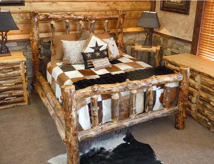 Bedroom on Rustic Log Aspen Bedroom Collection