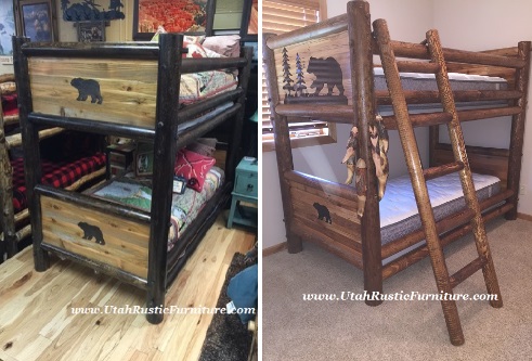 Bradley's Furniture Etc. - Rustic Log And Barnwood Bunk Beds Bear Creek Barnwood Panel Bunk All sizes avail. T/T as shown $1649 NOW $1449. Choose from Different Stains Avail. in all sizes! - Bradley's Furniture Etc. - Rustic Log And Barnwood Bunk Beds