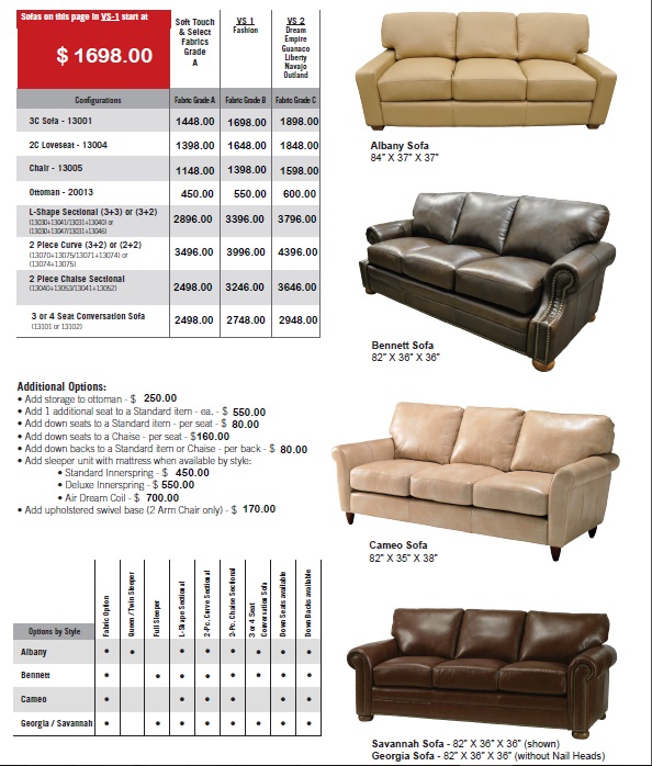 Omnia Top Grain Custom Leather Couches