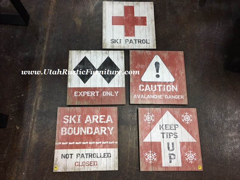 Bradley S Furniture Etc Rustic Accent Signs Customizable Square Ski Signs 15 Sq 49