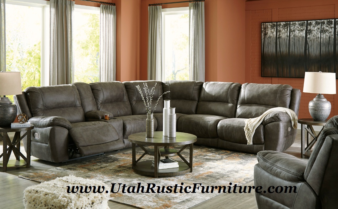 Rustic Reclining Sofas And Recliners, Rustic Leather Light Tan Electric Recliner Chair