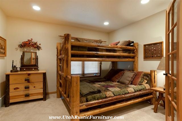 rustic bunk beds with stairs