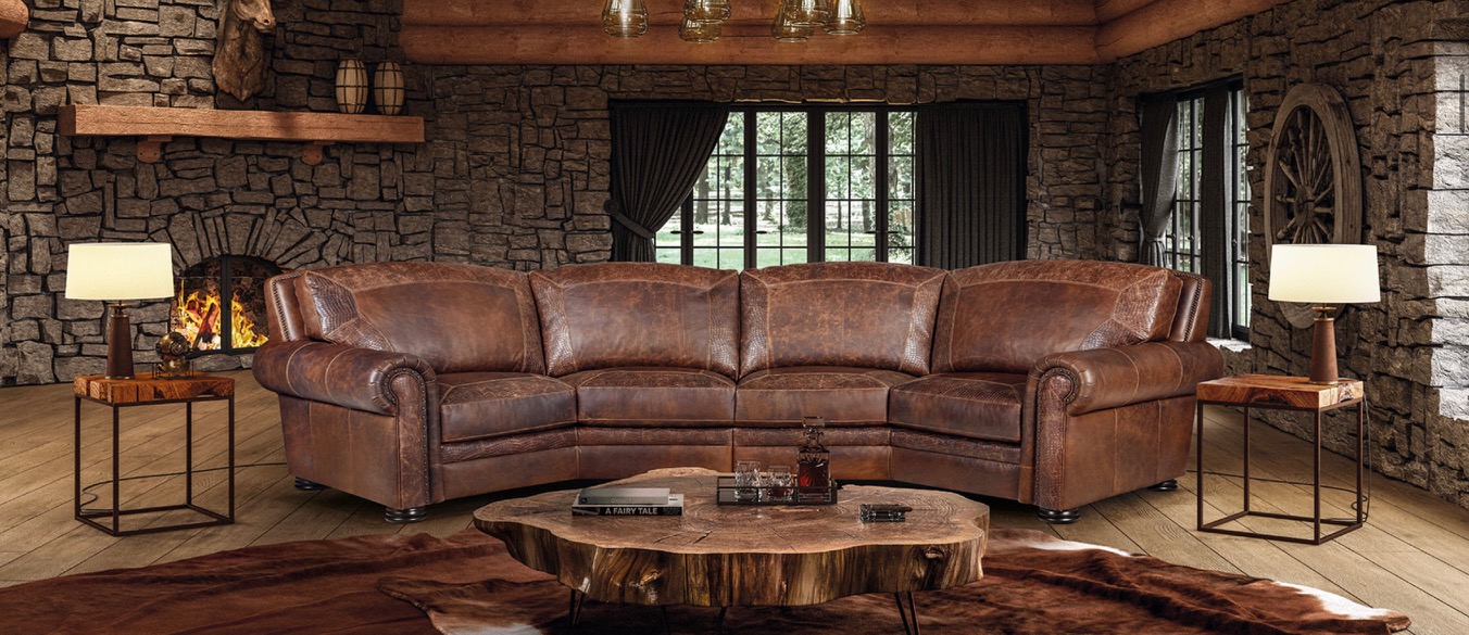 Artistic Leather Premium Rustic Sofas, Tooled Leather Sofa